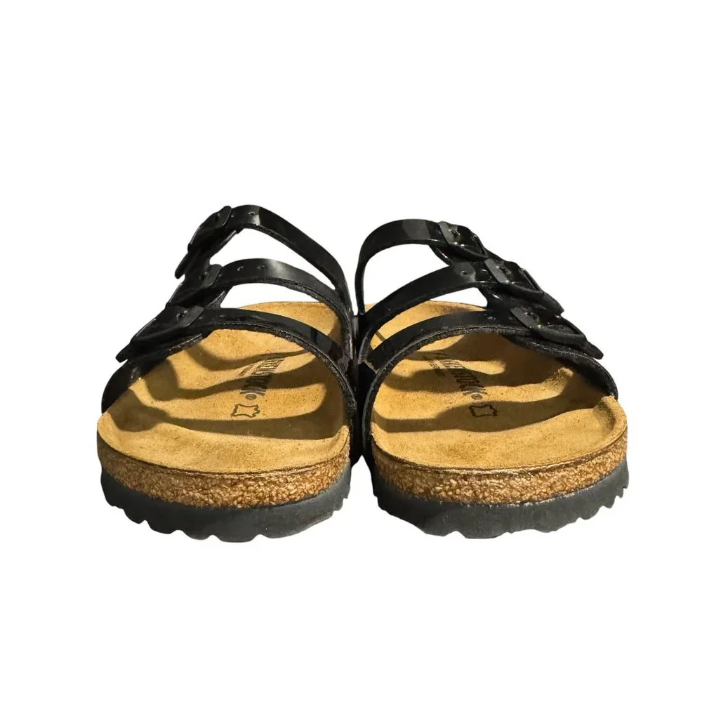 Birkenstock Florida Black Patent Womens Sandal Birko-Flor Narrow, Size 37 NWB - Picture 2 of 10